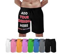 Short de plage personnalisé avec votre photo/texte/logo, short de plage personnalisé, maillot de bain à séchage rapide, short de bain pour homme, short décontracté, cadeau pour papa, petit ami, mari