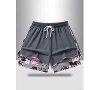 Short de Plage pour femme avec Poches et Élastique Short de Plage | élastique ajustable, deux poches latérales pratiques, coupe régulière, motif pour uni élégant, style (Drak Gray L)