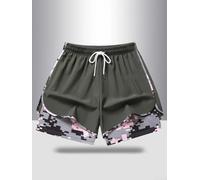 Short de Plage pour femme avec Poches et Élastique Short de Plage | élastique ajustable, deux poches latérales pratiques, coupe régulière, motif pour uni élégant, style (Army Green M)