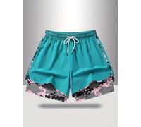 Short de Plage pour femme avec Poches et Élastique Short de Plage | élastique ajustable, deux poches latérales pratiques, coupe régulière, motif pour uni élégant, style (Drak Green XXL)