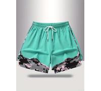 Short de Plage pour femme avec Poches et Élastique Short de Plage | élastique ajustable, deux poches latérales pratiques, coupe régulière, motif pour uni élégant, style décontracté(Green XXL)