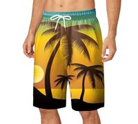 Short de plage pour homme à séchage rapide, léger short de plage avec poche et cordon de serrage, maillots de bain grande taille mode sport maillot de bain pour mer vacances et surf, jaune, 3XL