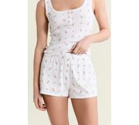Short de pyjama à motifs en coton en pointelle - Katell - L - Ecru - Femme - Etam