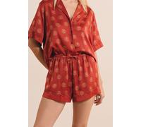 Short de pyjama à motifs fleurs satiné - Mirae - S - Carmin - Femme - Etam