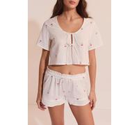 Short de pyjama en coton à motifs cerises - Riviere - XS - Ecru - Femme - Etam