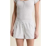 Short de pyjama en coton pointelle - Katell - L - Grey - Femme - Etam