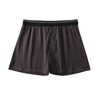 Short de pyjama en coton pour homme - Coupe ample - Ouverture sur le devant - Doux - Taille élastique - Sous-vêtements pour un usage quotidien - Antibactérien - Sans étiquette - Culotte confortable