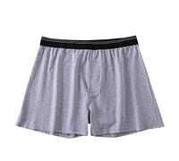 Short de pyjama en coton pour homme - Coupe ample - Ouverture sur le devant - Doux - Taille élastique - Sous-vêtements pour un usage quotidien - Antibactérien - Sans étiquette - Culotte confortable