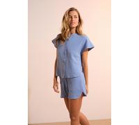 Short de pyjama en gaze de coton - Soleia - M - Bleu - Femme - Etam