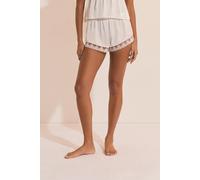Short de pyjama en satin avec broderie coeurs - Desir - M - Blanc - Femme - Etam