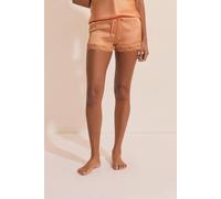 Short de pyjama en soie détails dentelle - Milky - S - Abricot - Femme - Etam