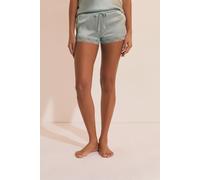 Short de pyjama en soie détails dentelle - Milky - S - Silver - Femme - Etam