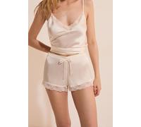 Short de pyjama en soie détails dentelle - Milky - XL - Ecru - Femme - Etam
