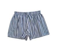 Short de pyjama pour femme - Boxer court - Coupe ample - Imprimé à carreaux - Rayures - Confortable - Short de plage décontracté avec taille élastique - Pantalon de loisirs - Short d'été, Marine, XL