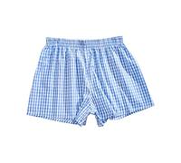 Short de pyjama pour femme - Short court - Coupe ample - Imprimé à carreaux - Rayures - Confortable - Short de plage décontracté avec taille élastique - Pantalon de loisirs - Short d'été, bleu ciel, M