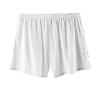 Short de pyjama pour homme, coupe ample, vêtement de nuit, pantalon court respirant, boxer uni pour homme, sous-vêtement confortable, blanc, XXL