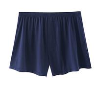 Short de pyjama pour homme, coupe ample, vêtement de nuit, pantalon court respirant, boxer uni pour homme, sous-vêtement confortable, bleu marine, XL