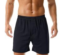 Short de pyjama pour homme, en coton, décontracté, léger, uni, ample, avec ceinture élastique, short léger pour se reposer, Noir, XXXL