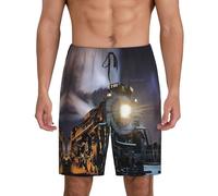 Short de pyjama pour homme Motif train à vapeur doux et confortable avec poches, Train à vapeur., XXXL