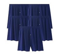 Short De Pyjama Respirant pour Hommes sous-VêTements De Nuit Grande Taille CaleçOn Boxeur en Coton Extensible Soft Comfort (Bleu-5PC,3XL)