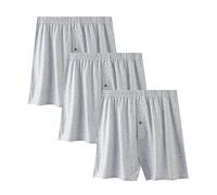 Short De Pyjama Respirant pour Hommes sous-VêTements De Nuit Grande Taille CaleçOn Boxeur en Coton Extensible Soft Comfort (Gris20-3PC,L)