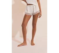 Short de pyjama satiné avec détail en dentelle - Naeva - S - Blanc - Femme - Etam