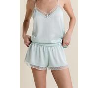 Short de pyjama satiné détails brodés - Plume - XL - Bleu - Femme - Etam