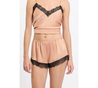 Short de pyjama satiné détails dentelle - Desire - L - Abricot - Femme - Etam