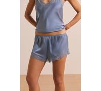 Short de pyjama satiné détails en dentelle - Desire - S - Bleu - Femme - Etam