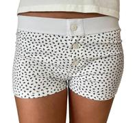 Short de pyjama Y2K pour femme - Taille basse - Motif floral - Short de nuit confortable, motif floral bleu, M