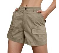 Short de Randonnée Cargo pour Femme Shorts Bermuda Été Léger et Imperméable à Séchage Rapide avec Poches Zippées pour Camping
