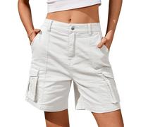 Short de Randonnée Cargo pour Femme Shorts Bermuda Été Léger et Imperméable à Séchage Rapide avec Poches Zippées pour Camping