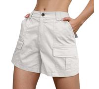 Short de Randonnée Cargo pour Femme Shorts Bermuda Été Léger et Imperméable à Séchage Rapide avec Poches Zippées pour Camping
