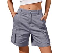 Short de Randonnée Cargo pour Femme Shorts Bermuda Été Léger et Imperméable à Séchage Rapide avec Poches Zippées pour Camping