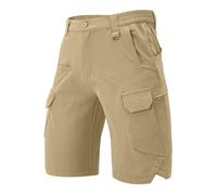 Short de randonnée cargo pour homme, séchage rapide, léger, pour l'extérieur, le golf, la marche, la pêche, le cyclisme, le safari avec 10 poches, kaki, 42
