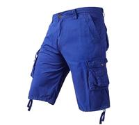 Short de randonnée en coton pour homme - Avec de nombreuses poches - Short d'été - Grandes tailles - Avec bouton vers le bas - Short de travail - Résistant à l'abrasion - Pour les loisirs et les
