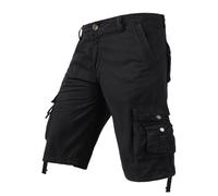 Short de randonnée en coton pour homme - Avec de nombreuses poches - Short d'été - Grandes tailles - Avec bouton vers le bas - Short de travail - Résistant à l'abrasion - Pour les loisirs et les