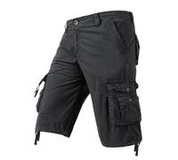 Short de randonnée en coton pour homme - Avec de nombreuses poches - Short d'été - Grandes tailles - Avec bouton vers le bas - Short de travail - Résistant à l'abrasion - Pour les loisirs et les