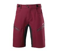 Short de randonnée pour homme - Short de trekking - Respirant - Avec fermeture éclair - Bermuda cargo - Short de sport léger pour homme, Bordeaux, L