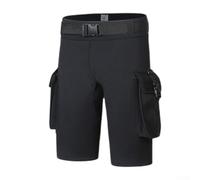 Short de rangement de 3 mm pour homme avec deux poches de grande capacité et boucle de sécurité en plastique, trou de drainage de l'eau pour le surf et les activités aquatiques (L)