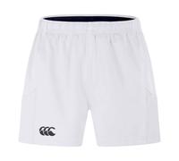 Canterbury Short de rugby Advantage 2.0 Homme – Taille élastiquée, logo CCC – Blanc M
