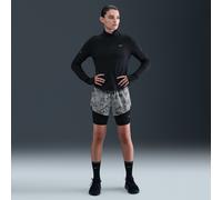 Short de running 2-en-1 taille mi-basse à motifs réfléchissants Nike Swift pour femme Thunder Grey/Dark Smoke Grey/Noir XXS