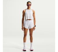 Short de running taille mi-haute avec sous-short intégré Dri-FIT ADV Nike AeroSwift 8 cm pour femme Blanc/Noir L Tall