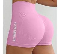 Short de sport ajusté à taille haute avec imprimé lettres, short de gym d'été avec contrôle du ventre, short de gym sans couture à taille haute pour femmes, vêtements de sport à taille haute pour femm