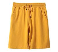 Short de sport ample pour homme Short de plage en coton pour homme Short d'athlétisme extérieur Short de bain léger respirant Short d'entraînement d'été demi-pantalon décontracté couleur unie short