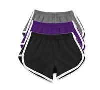 Short de sport décontracté blanc taille haute élastique pour femme, short de gym, course à pied, yoga, short trois pièces avec poches, A04_noir., S