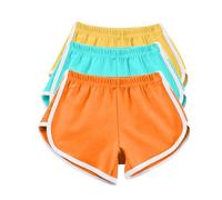 Short de sport décontracté blanc taille haute élastique pour femme, short de gym, course à pied, yoga, short trois pièces avec poches, Orange, S