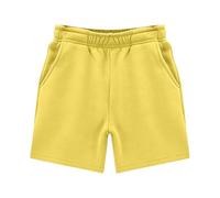 Short de Sport décontracté pour Filles Coupe Ample et Respirante avec Ceinture élastique idéal pour Les activités physiques et Les Loisirs en extérieur (Yellow, 7-8 Years)