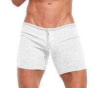 Short de sport décontracté pour homme, short de sport, taille élastique, mélange de coton, grande taille, short de poche confortable pour un usage quotidien, plage, pique-nique, sport, blanc, M