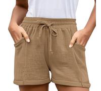 Short de Sport en Coton pour Fille - Taille élastique - Short de Jogging d'été avec Cordon de Serrage - pour Basket-Ball, Football, Sport, Respirant, Doux et Confortable
